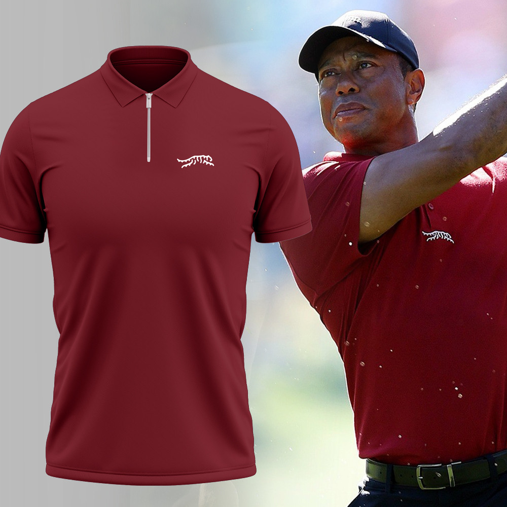 New Collection Zip Polo Shirt For Men Gold Clothing Gifts For Golfers