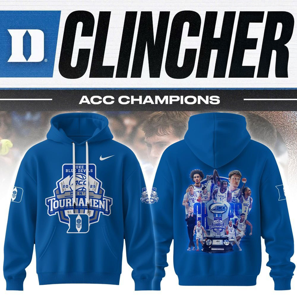 New Duke Men's Basketball ACC Champions 2025 Hoodie Cool Gifts For Basketball Fans