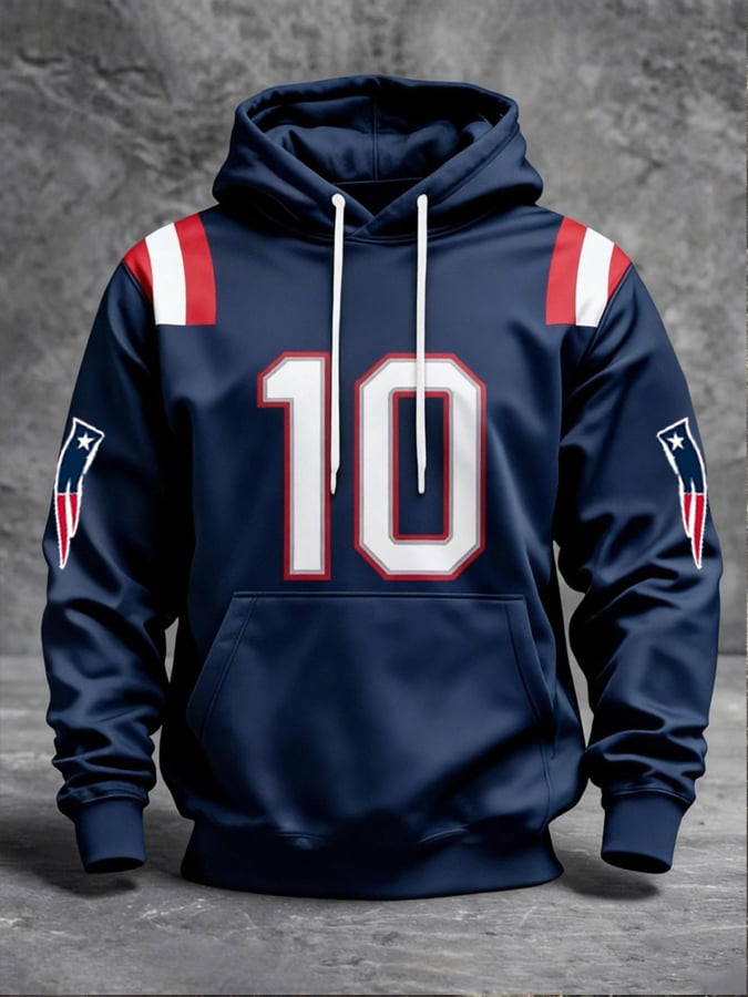 New England Football 10 Hoodie NE Patriots Merch New England Pride Game Day Clothing