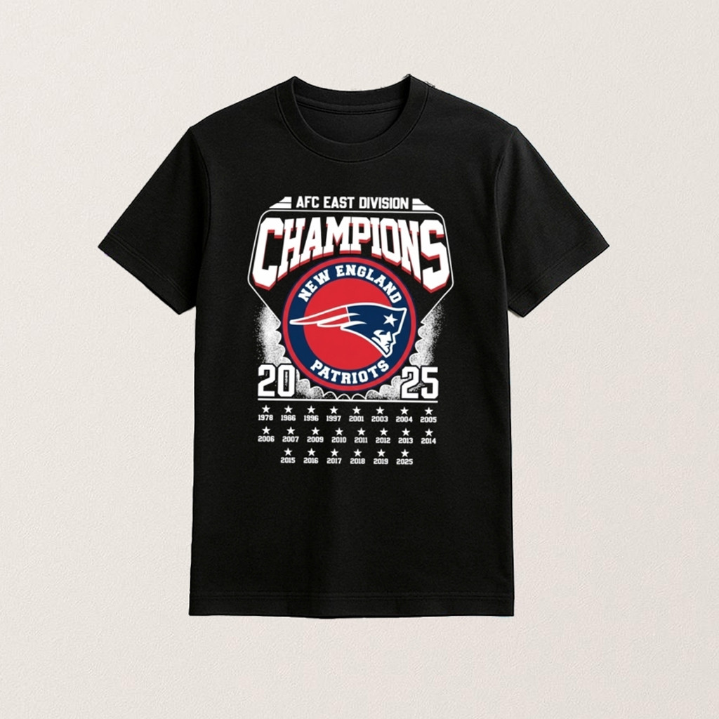 New England Football 2025 AFC East Division Champions Shirt New England Football Merch Gifts