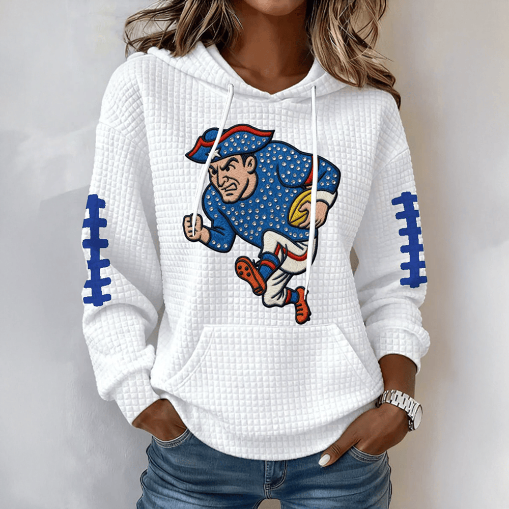New England Football Hoodie Game Day Patriots Football Apparel Gift For Her