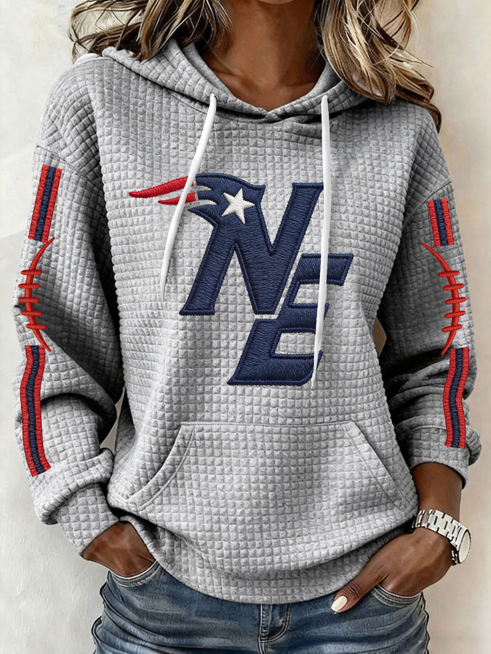 New England Football Hoodie New England Strong Game Day Clothes Grey NEP Merch Gifts For Mom New England Football Hoodie New England Strong Game Day Clothes Grey NEP Merch Gifts For Mom