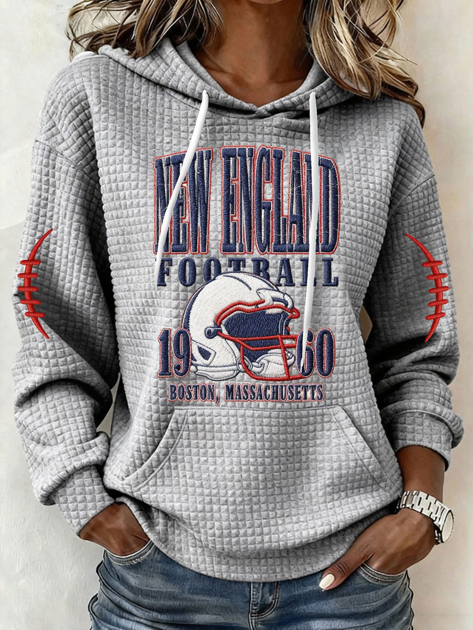 New England Football Hoodie New England Strong Game Day Clothing Grey NEP Merch Mother Gifts New England Football Hoodie New England Strong Game Day Clothing Grey NEP Merch Mother Gifts