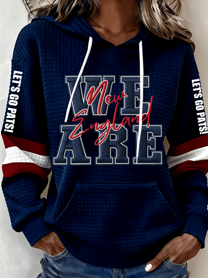 New England Football Hoodie We Are New England Hoodie Let's Go Patriots Hoodie Navy