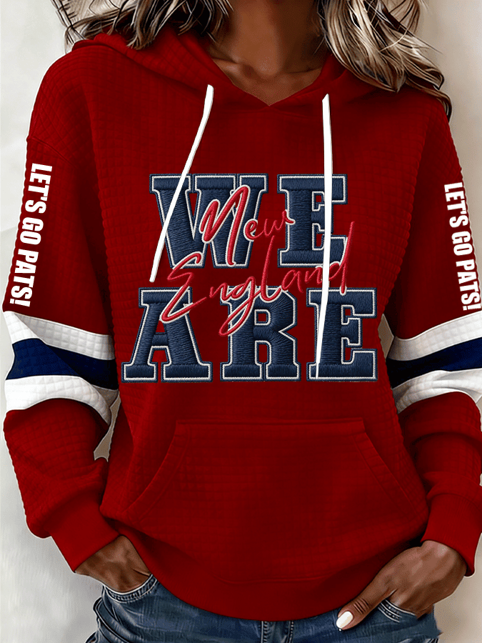 New England Football Hoodie We Are New England Hoodie Let's Go Patriots Hoodie Red