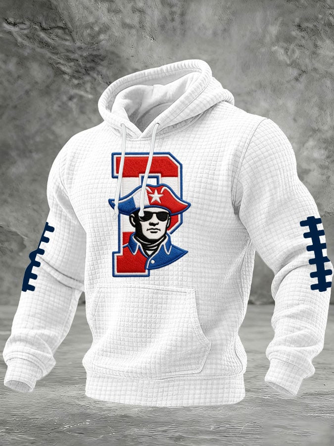 New England Football Hoodie White Game Day NE Clothing Football Gifts For Men