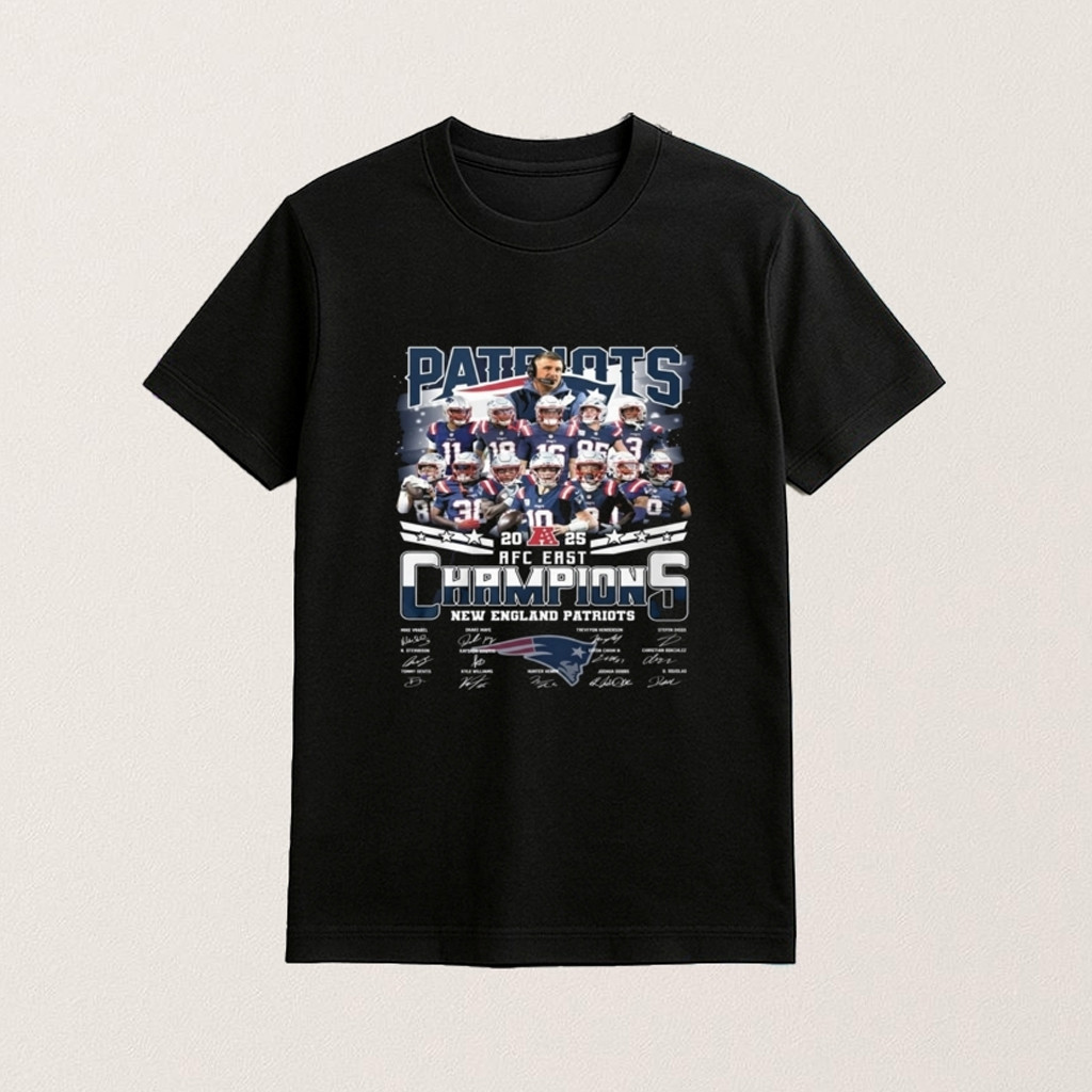 New England Football Merch 2025 AFC East Champions Shirt Fan Apparel Gifts For Brothers
