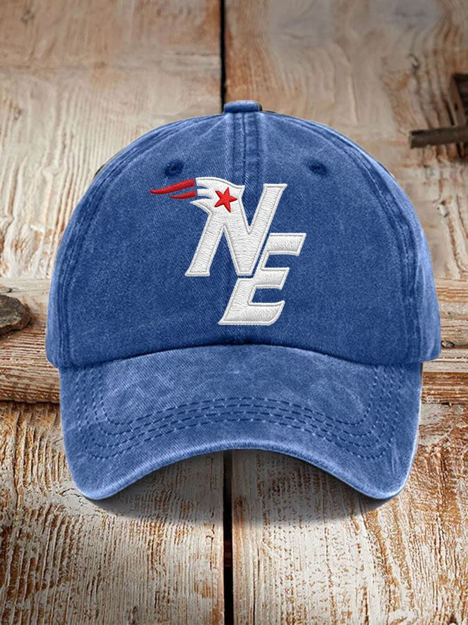 New England Football NE Hat Embroidered New England Strong Game Day Hat Patriots Merch Blue