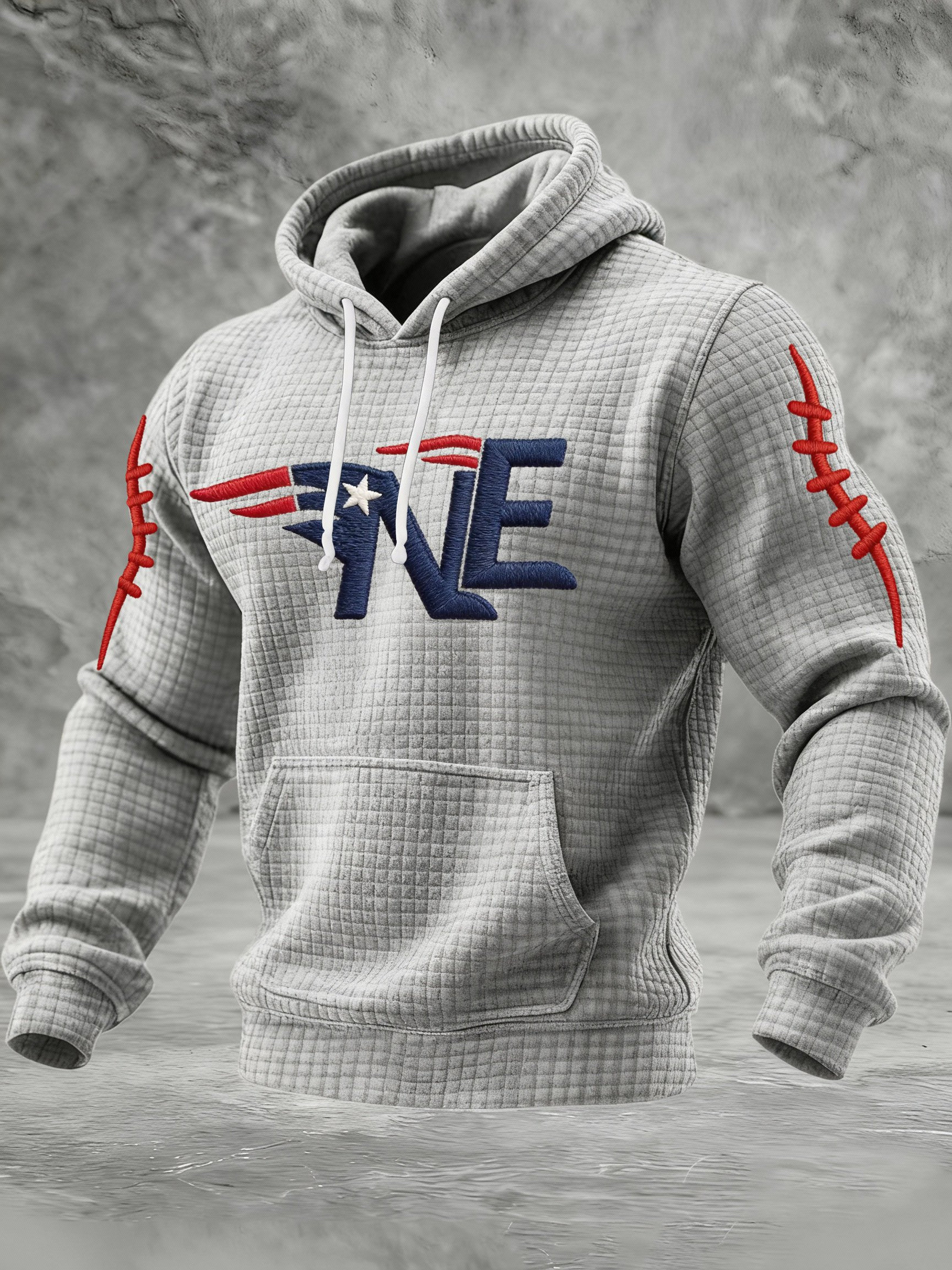 New England Football NE Hoodie Grey Game Day Clothing Patriots Merch Men's Gifts New England Football NE Hoodie Grey Game Day Clothing Patriots Merch Men's Gifts