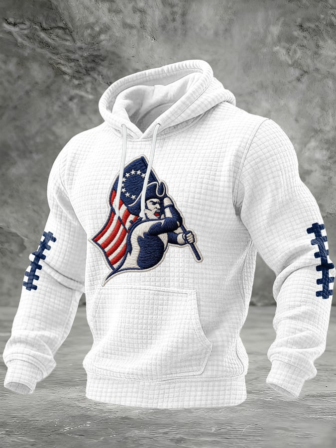 New England Football NE Hoodie White Game Day Clothing Patriots Merch Men's Gifts