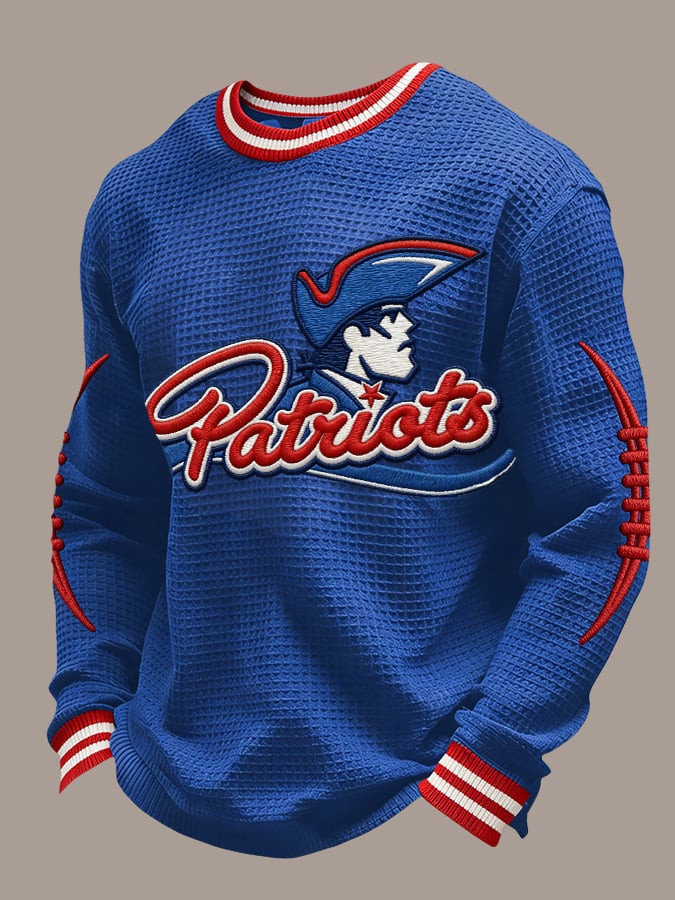 New England Football NE Long Sleeve Shirt Forever New England Apparel Blue Patriots Merch