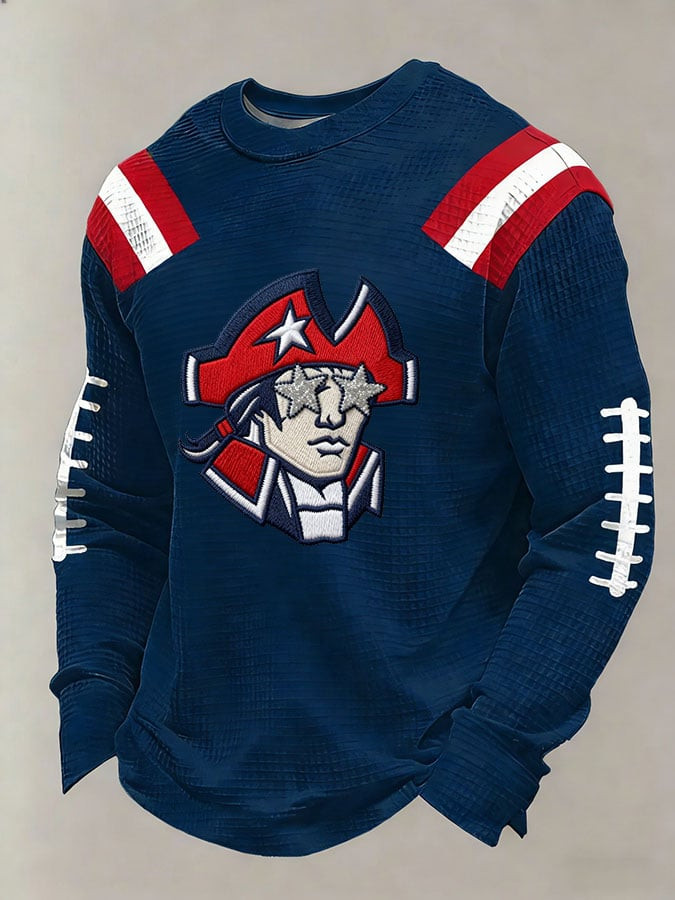 New England Football NE Long Sleeve Shirt New England Pride Apparel Navy Game Day Merch