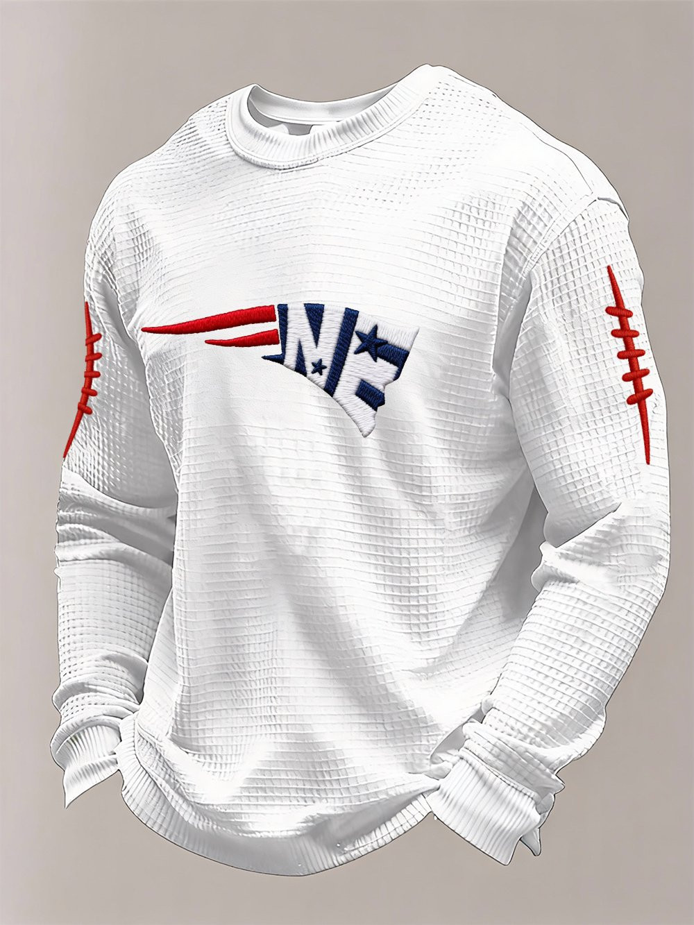 New England Football NE Waffle Long Sleeve T-Shirt Forever NE Patriots Merch White