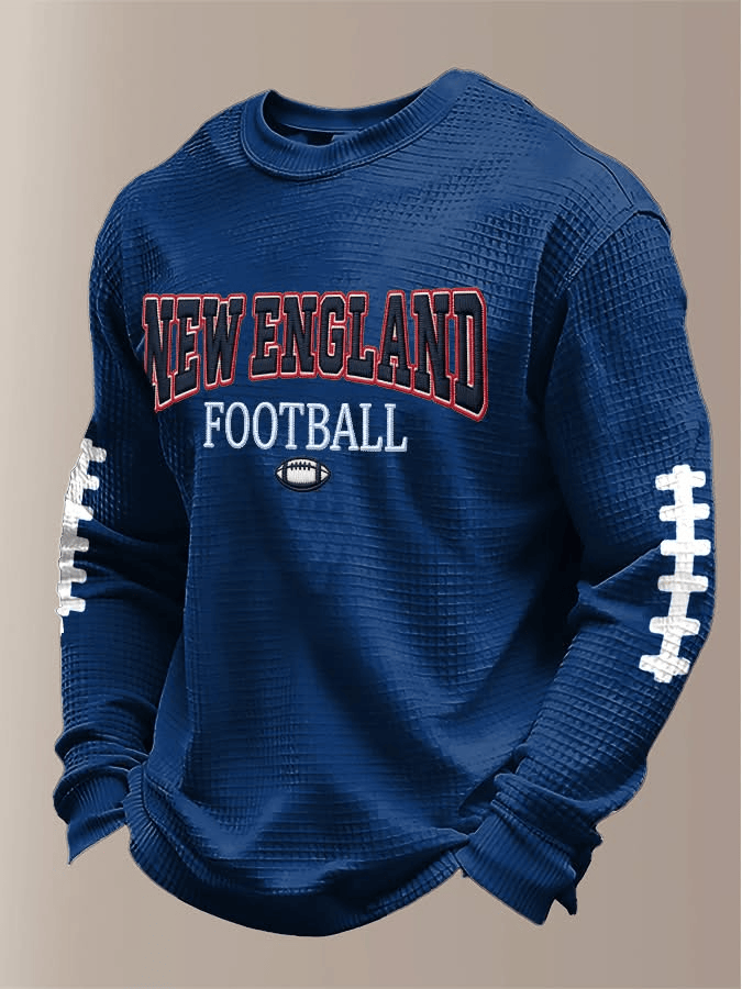 New England Football NEP Waffle Long Sleeve T-Shirt Game Day Patriots Merch Football Fan Gift