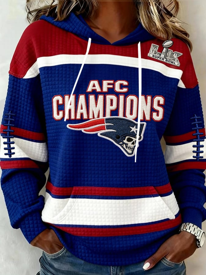 New England Football Super Bowl Hoodie AFC Champions Game Day Hoodie Patriots Merch For Fans