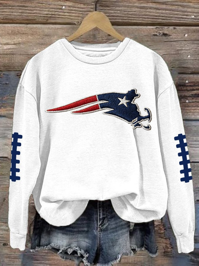 New England Football Sweatshirt Patriots Merch NE Strong Apparel White Gifts For Fans