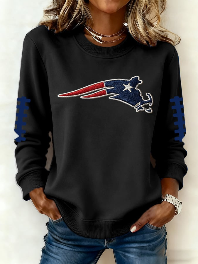 New England Football Sweatshirt Patriots Merch NE Strong Game Day Sweatshirt Black