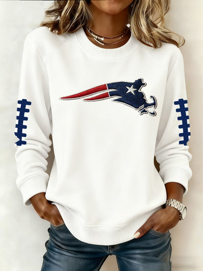 New England Football Sweatshirt Patriots Merch NE Strong Game Day Sweatshirt White New England Football Sweatshirt Patriots Merch NE Strong Game Day Sweatshirt White