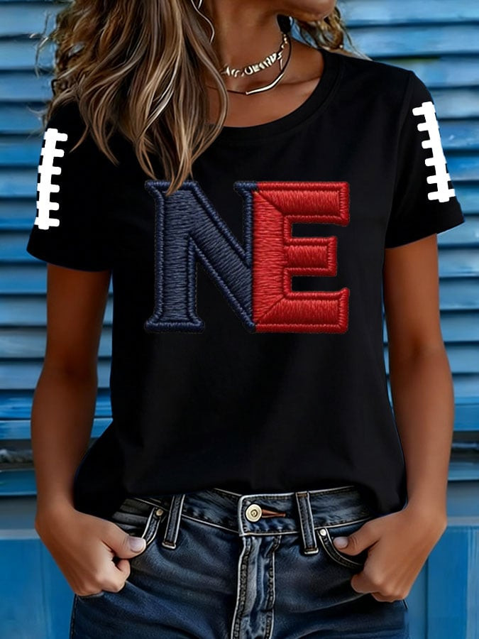 New England Football T-Shirt Patriots Merch NE Strong Game Day Apparel Black