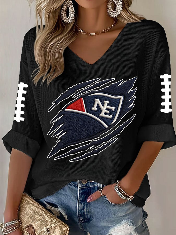 New England Football V-Neck T-Shirt Game Day Patriots Merch NEP Shirt Fan Clothing Black New England Football V-Neck T-Shirt Game Day Patriots Merch NEP Shirt Fan Clothing Black