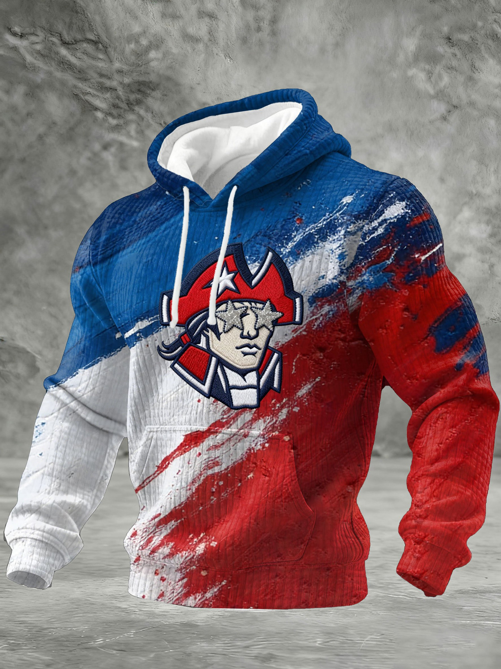 New England Football Waffle Hoodie Patriots Apparel NE Merch Game Day Clothing Dad Gifts