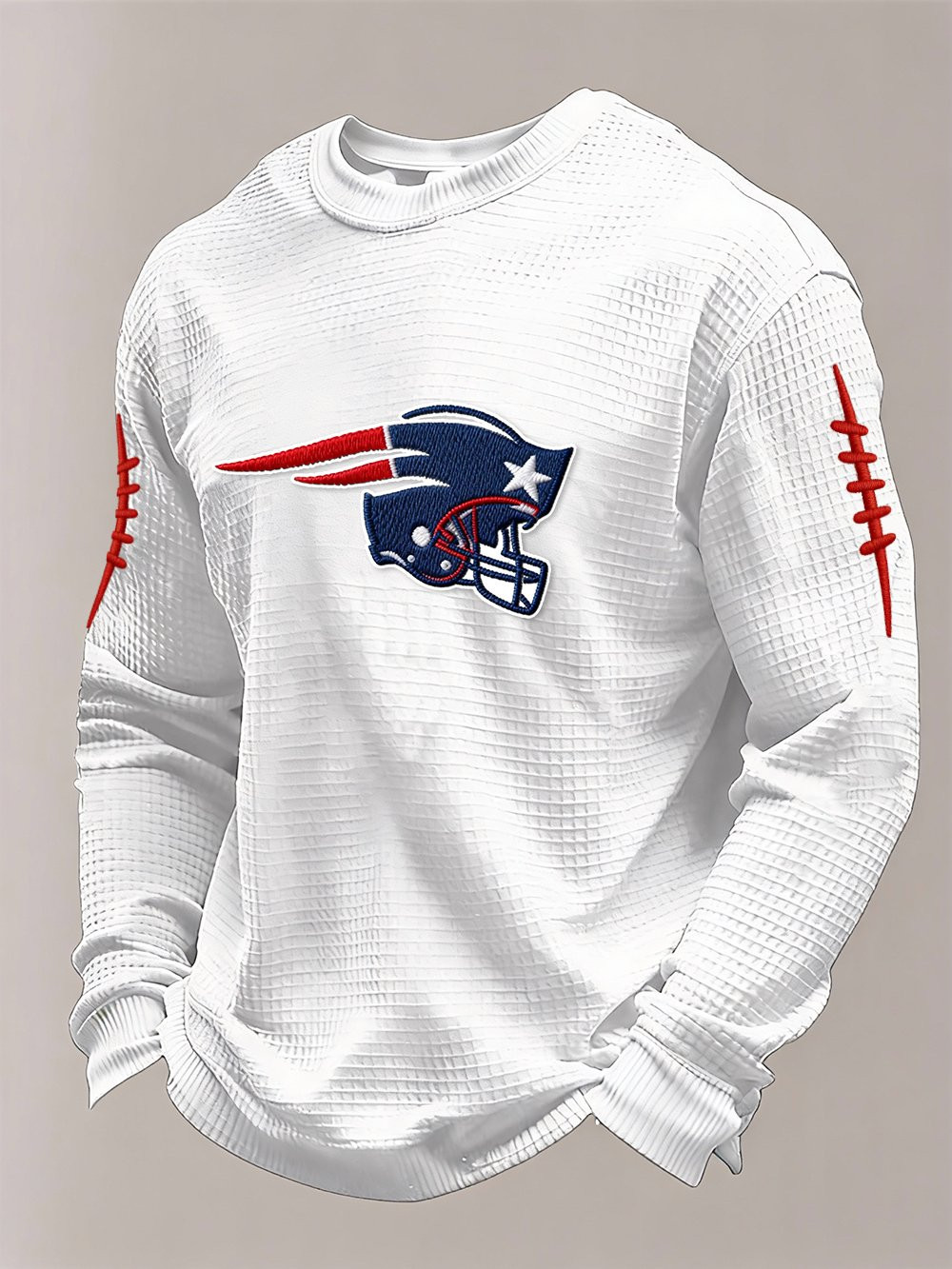 New England Football Waffle Long Sleeve Shirt Forever NE Patriots Merch White T-Shirt