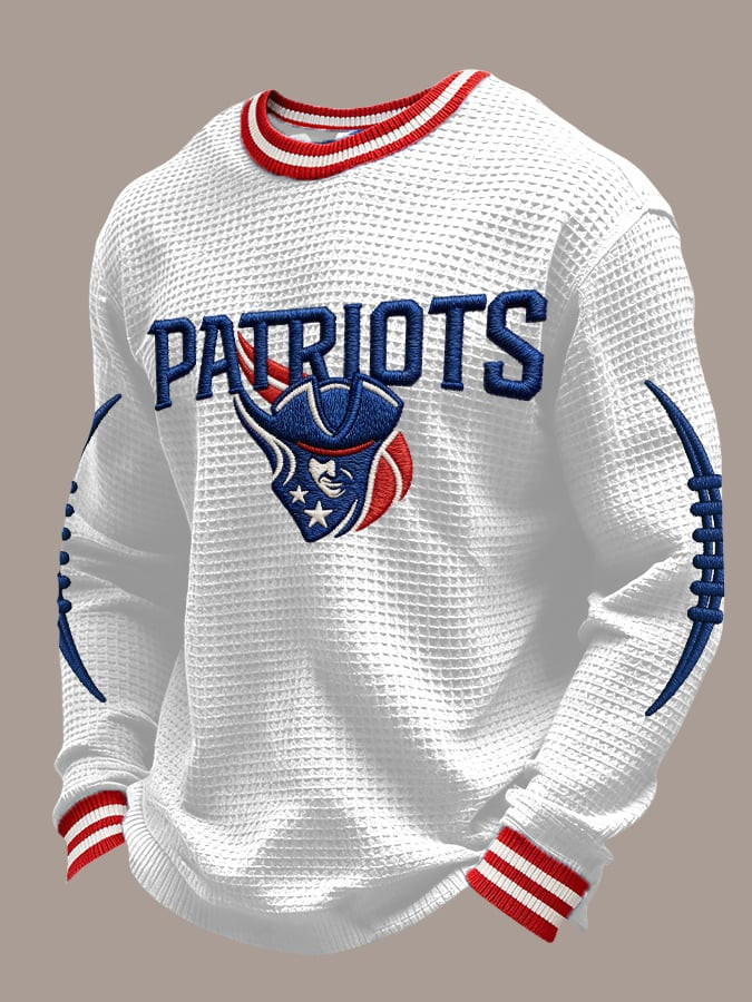 New England Football Waffle Long Sleeve Shirt NE Patriots Merch Forever New England Shirt White
