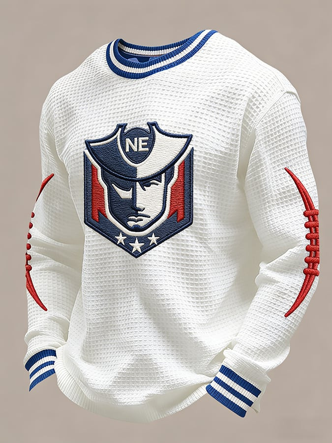 New England Football Waffle Long Sleeve T-Shirt Patriots Apparel NE Merch Game Day Shirts New England Football Waffle Long Sleeve T-Shirt Patriots Apparel NE Merch Game Day Shirts