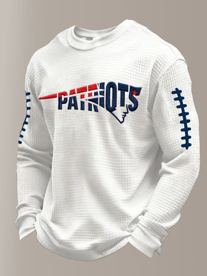 New England Football Waffle Long Sleeve T-Shirt Patriots Shirt Gifts For Football Lovers