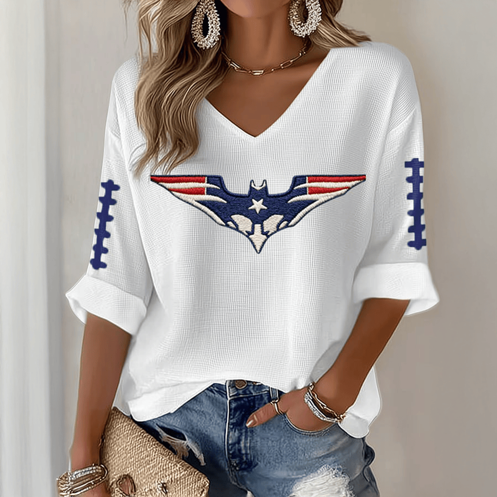 New England Game Day V-Neck Long Sleeve Shirt Football Merch Unique Gift For Wife