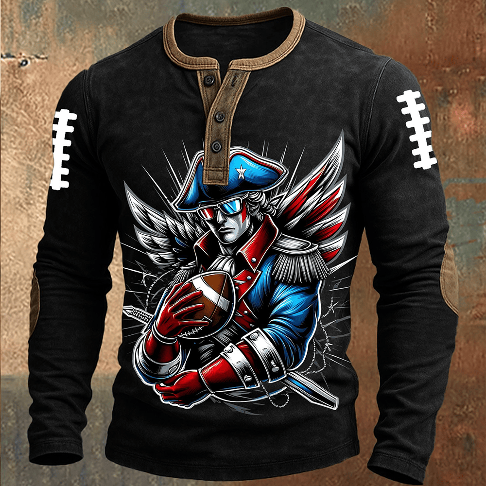 New England Patriots Football Button Long Sleeve Shirt Game Day Merch Football Clothing