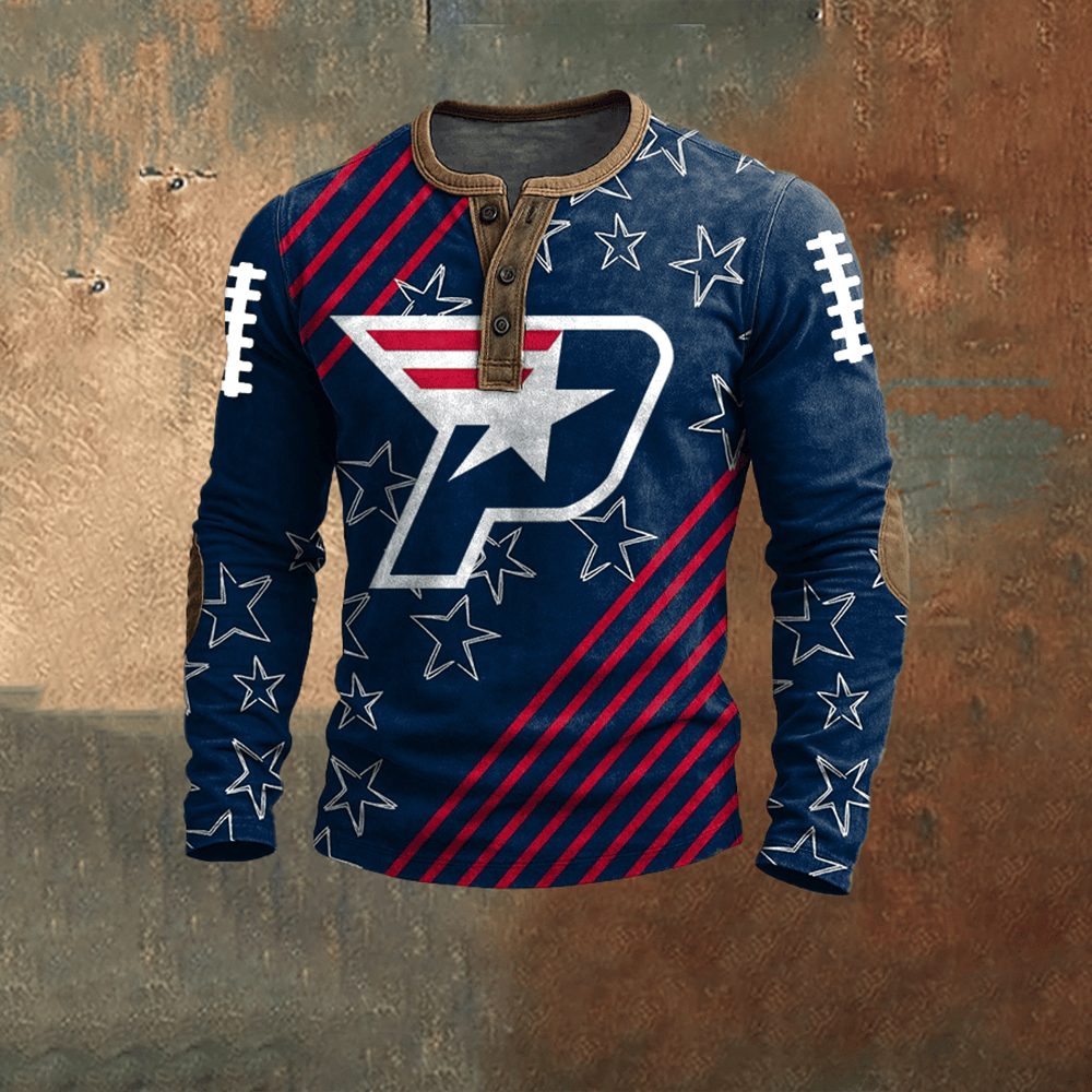 New England Patriots Football Button Up Long Sleeve Shirt Football Merch Gift For Footballers