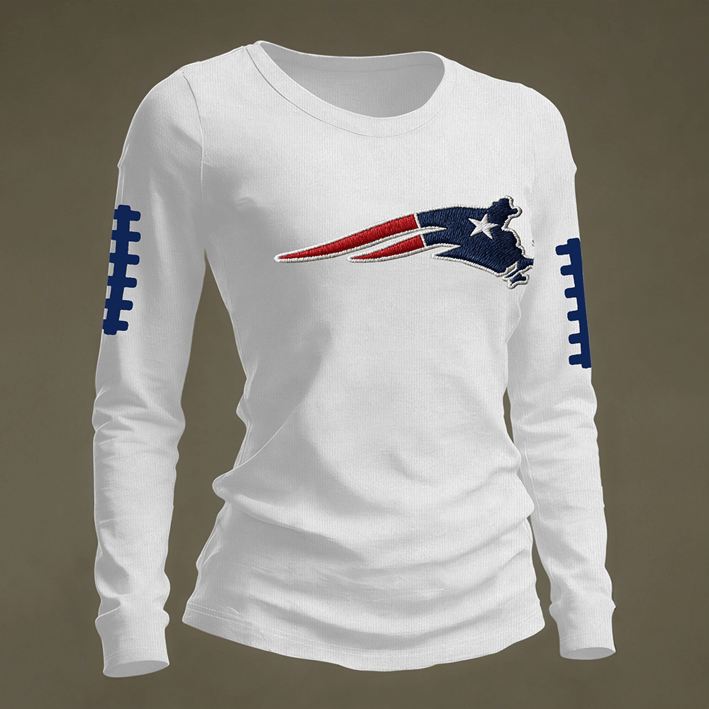 New England Patriots Football Long Sleeve Shirt Game Day Clothing Fan Gear