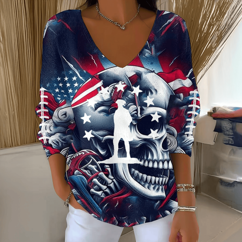 New England Patriots Football V-Neck Long Sleeve Shirt Football Merch Gift Ideas For Wife