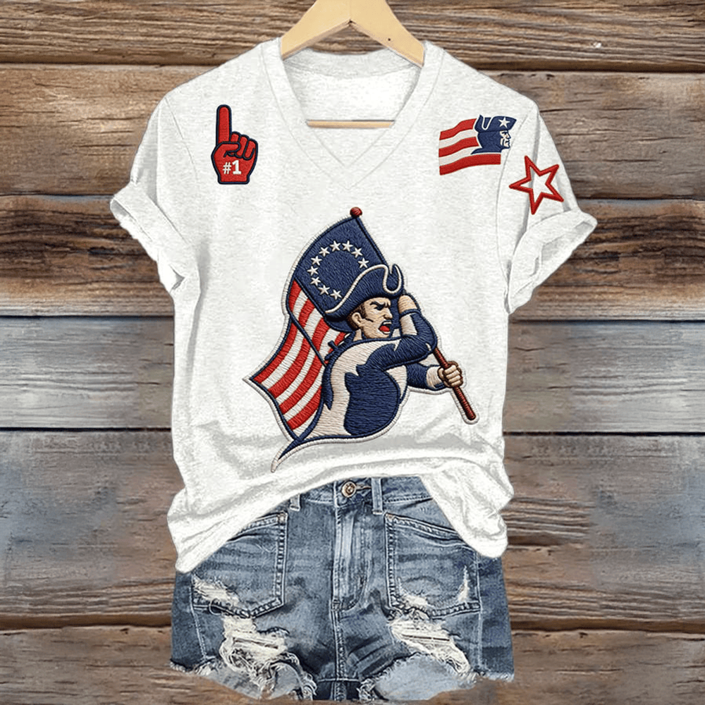 New England Patriots Football V-Neck Shirt Football Game Day Merch Pats Nation Gift