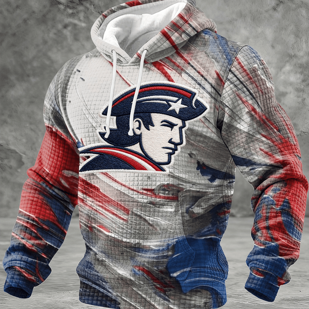 New England Patriots Football Vintage Hoodie Game Day Hooded Sweatshirt Fan Gear