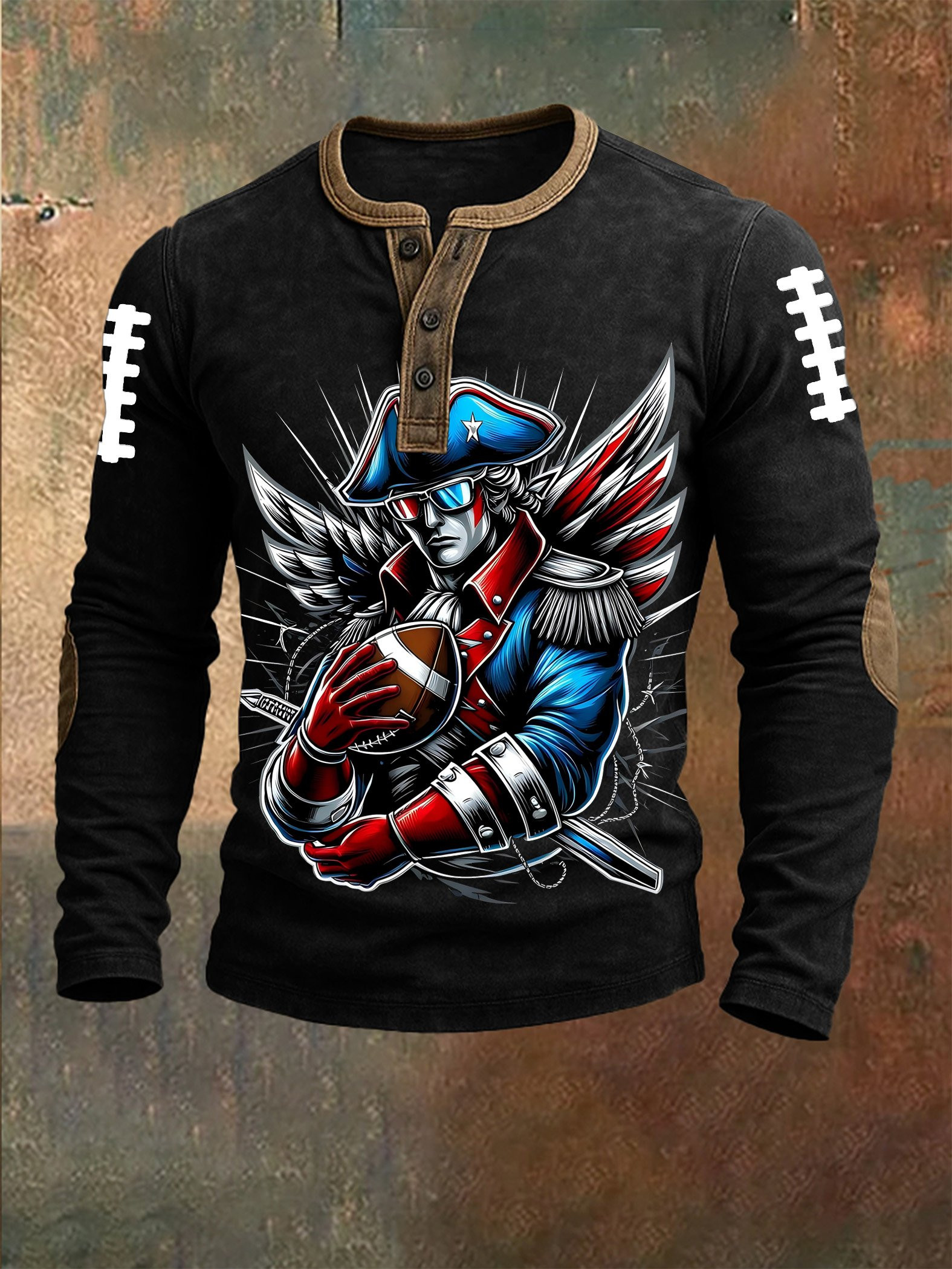 New England Patriots Merch Football Button Long Sleeve Shirt Game Day Apparel Pats Nation Gift