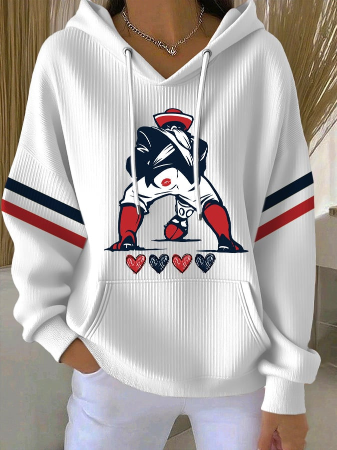 New England Patriots Merch Football Hoodie Game Day Hooded Sweatshirt Gifts For Her