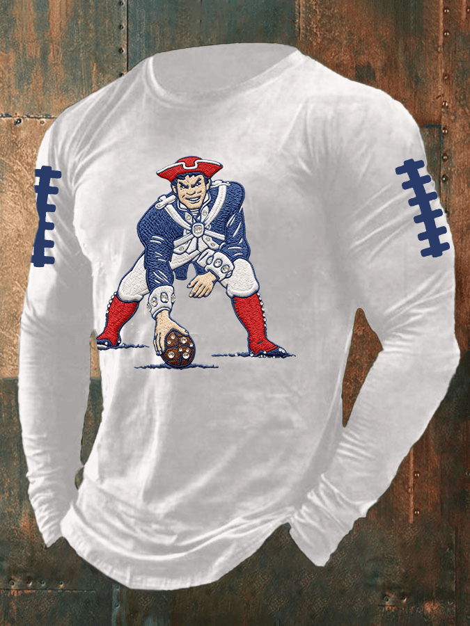 New England Patriots Merch Football Long Sleeve Shirt Game Day Apparel Pats Nation Gifts