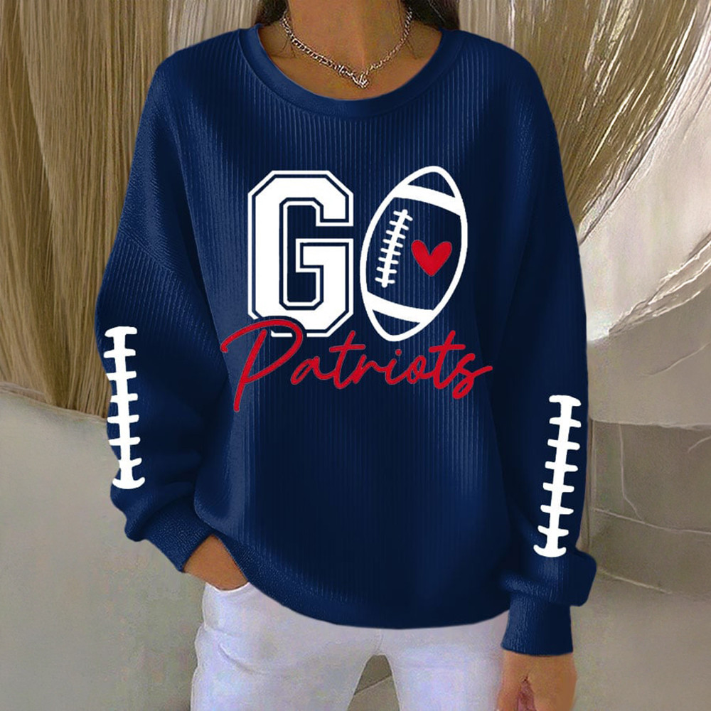 New England Patriots Merch Go Patriots Sweatshirt Game Day Sweatshirt Unique Football Gift