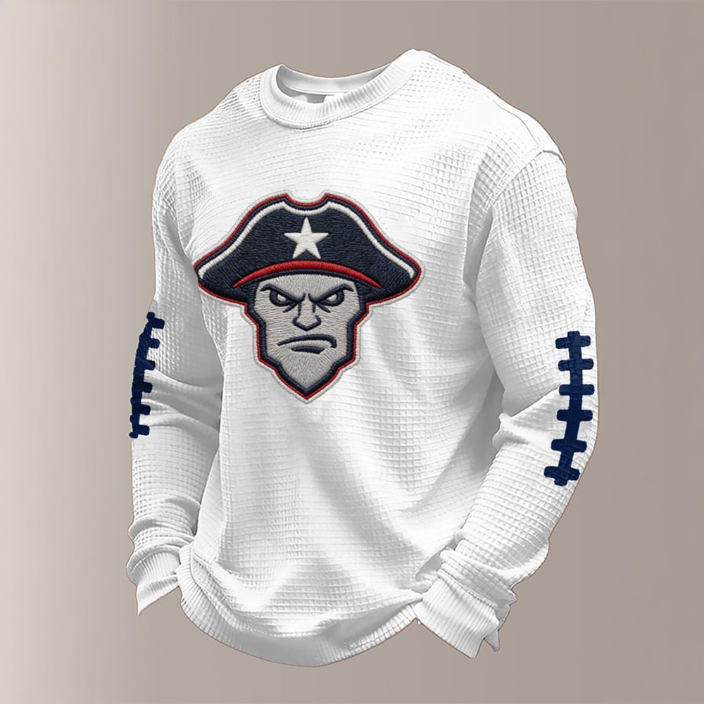 New England Patriots Merch Pat Patriot Graphic Long Sleeve Shirt Game Day Football Apparel