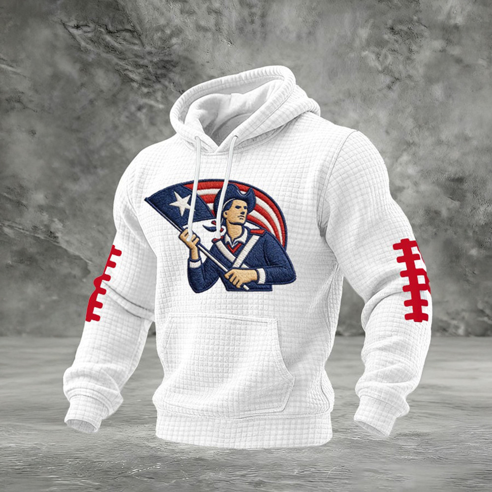 New England Patriots Merch Pat Patriot Hoodie Football Hooded Sweatshirt Pats Nation Gift
