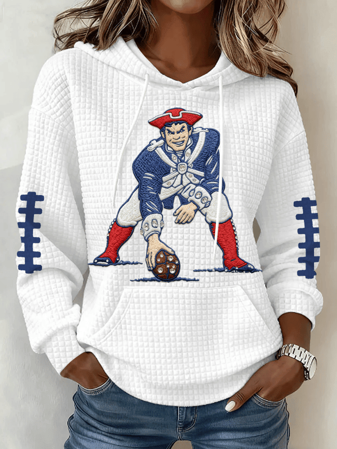 New England Patriots Merch Pat Patriots Football Hoodie Game Day Clothing Gifts For Wife