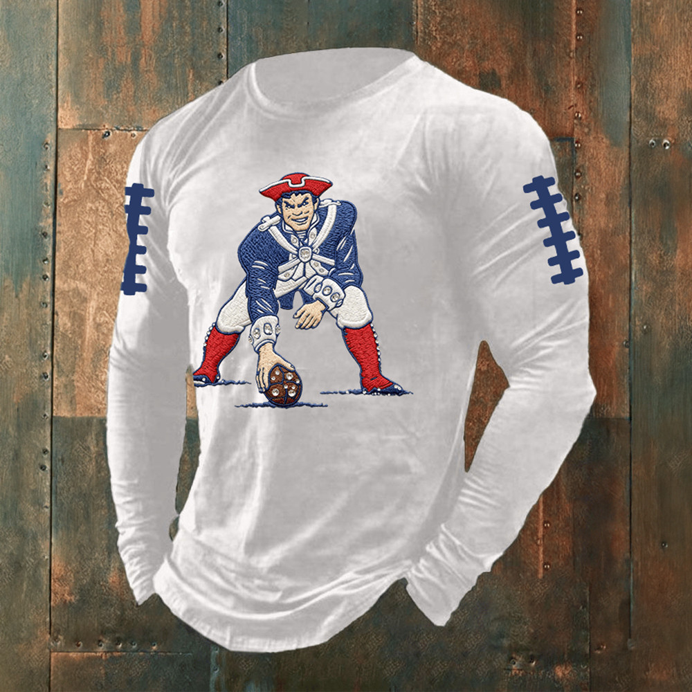 New England Patriots Merch Patriots Long Sleeve Shirt Sport Clothing Footballer Gifts