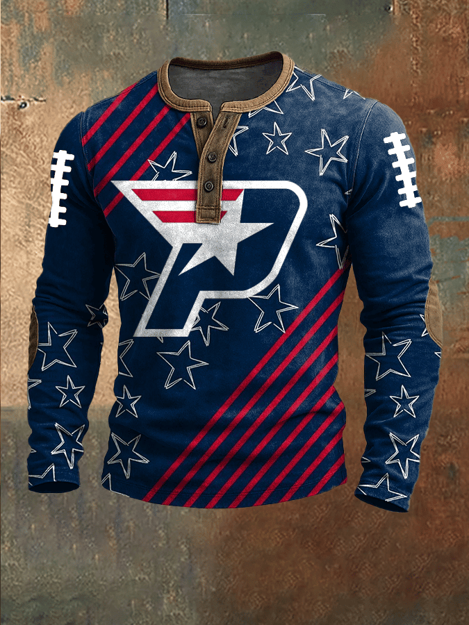 New England Patriots Merch Pats Button Long Sleeve Shirt Game Day Apparel Gifts For Enthusiasts