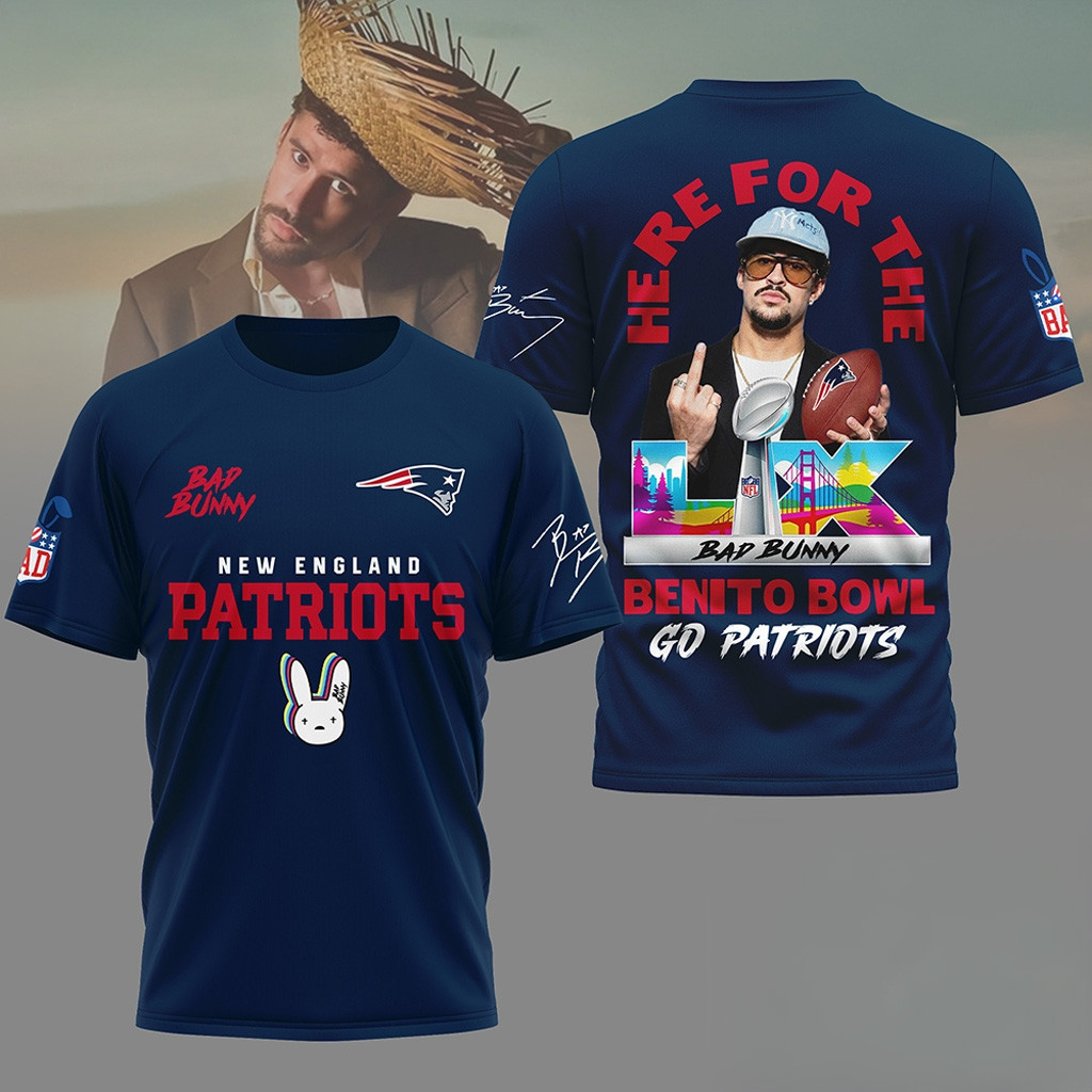 New England Patriots NFL Bad Bunny Benito Bowl Shirt Patriots Merch Presents For Football Fans