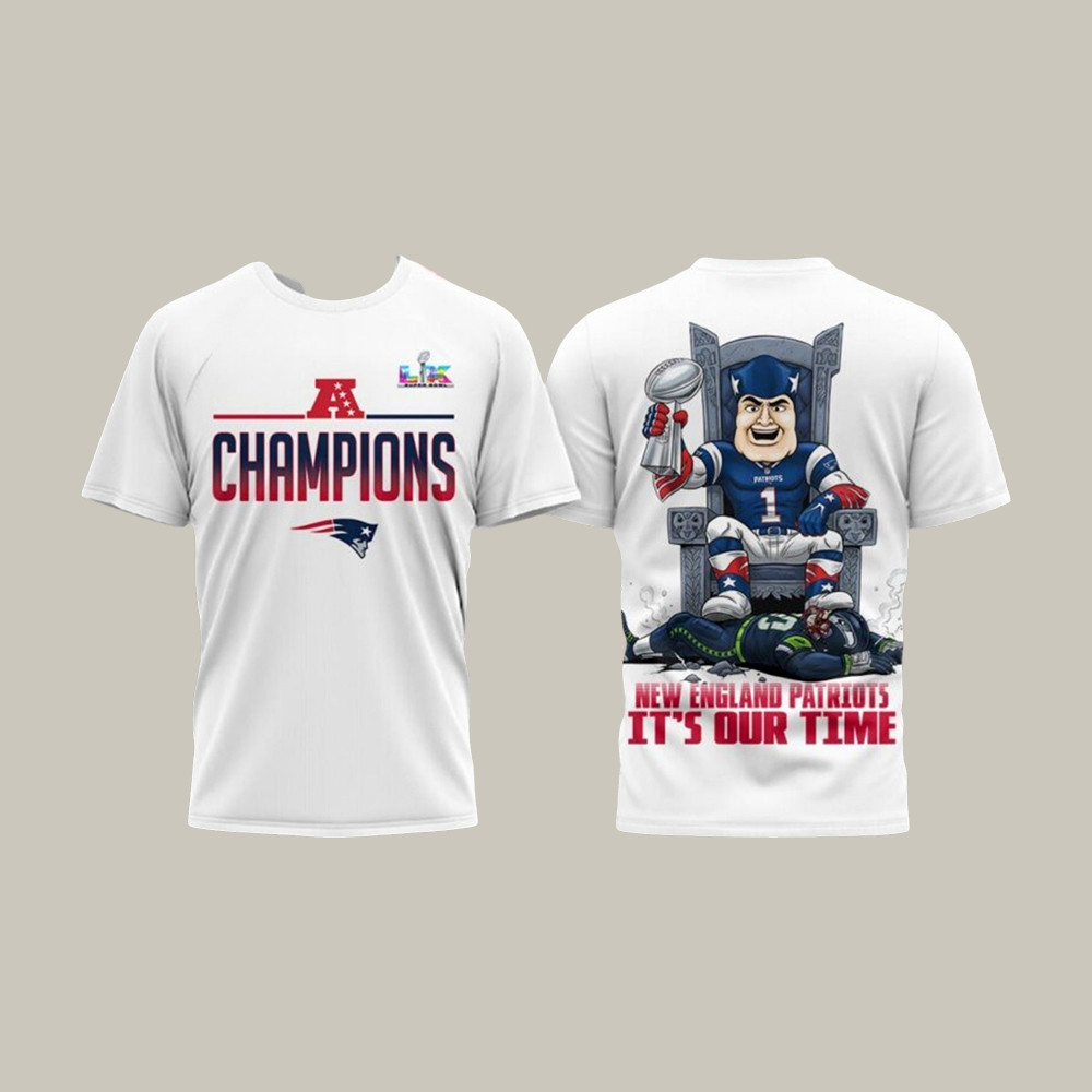 New England Patriots X Bad Bunny Merch It's Our Time T-Shirt Football Merch Best Fan Gift
