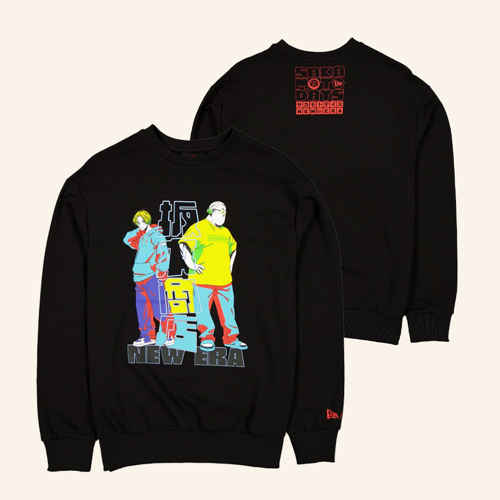 New Era Cap Merch Sakamoto Days Black Crewneck Sweatshirt Gifts For Friends New Era Cap Merch Sakamoto Days Black Crewneck Sweatshirt Gifts For Friends