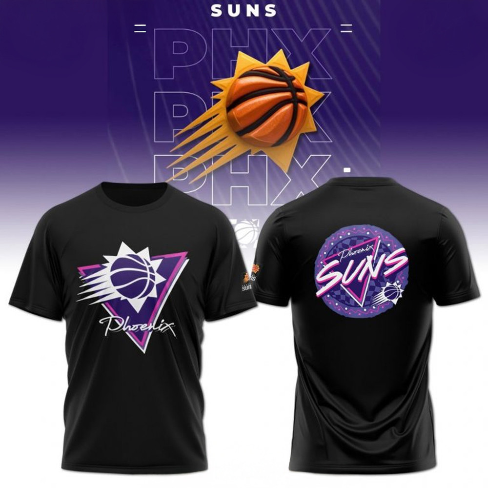 New Era Purple Phoenix Suns Glow in the Dark T-Shirt Gifts For Fans