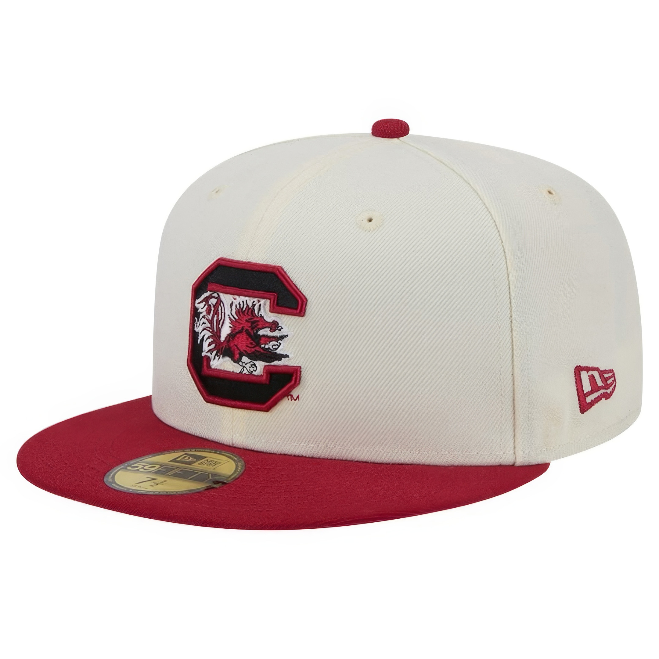 New Era South Carolina Gamecocks Chrome White Vintage 59FIFTY Fitted Hat Gifts For Husband
